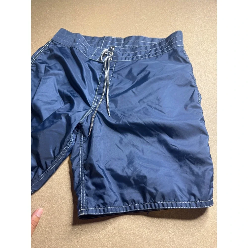 Birdwell Beach Britches Navy Blue Board Shorts Mens 36 Surf Trunks MA3311 USA